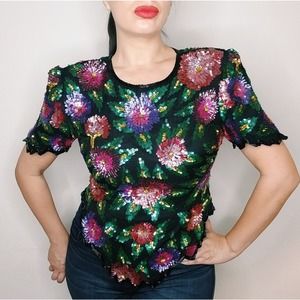 VINTAGE | Lawrence Kazar Multicolor Top Size: PL